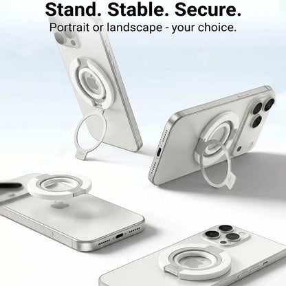 Brave MagSafe 3-in-1 Magnetic Phone Grip with Finger Strap & Kickstand – White