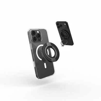 Brave MagSafe 3-in-1 Magnetic Phone Grip with Finger Strap & Kickstand  – Black