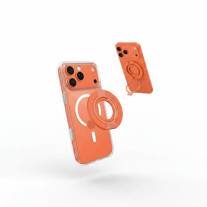 Brave MagSafe 3-in-1 Magnetic Phone Grip with Finger Strap & Kickstand – Orange