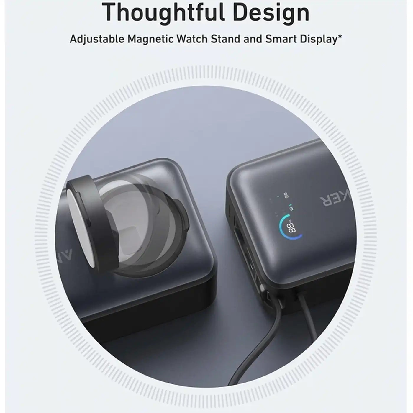 Anker MagGo Power Bank 10K 35W for Apple Watch Built-In USB-C - Black