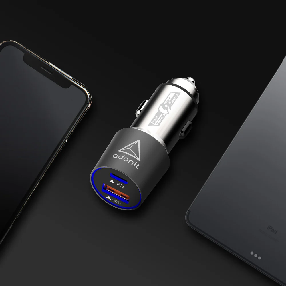 Adonit Fast Car Charge USB C PD + Q C 3 0 24W product photo