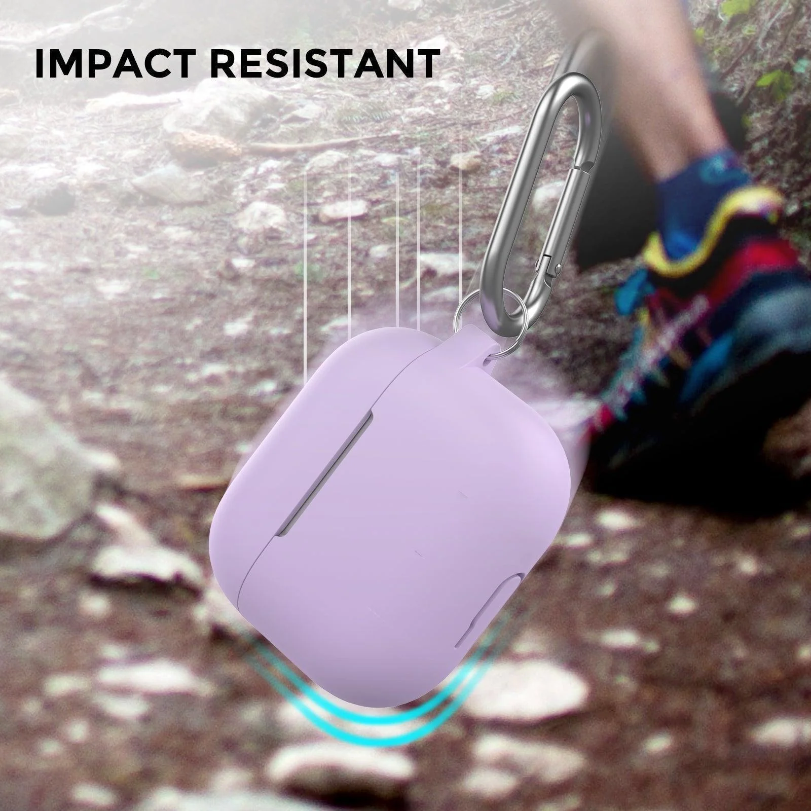 Ahastyle Silicone Keychain Case for Apple AirPods 3 Lavander product image