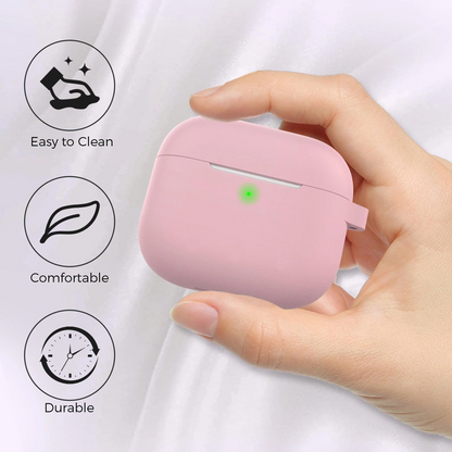 Ahastyle Apple AirPods 3 Silicone Keychain Case Pink product photo