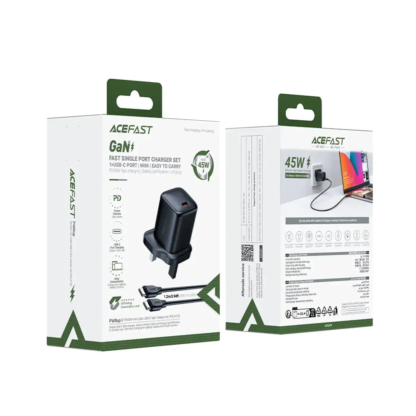 Acefast Fast Charge Wall Charger A133 PD45W GaN (1xUSB-C) UK