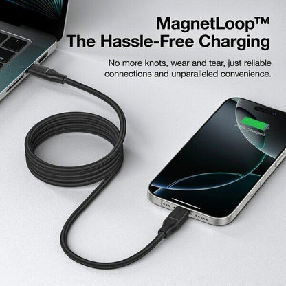 AmazingThing Magcord 60W USB-C To USB-C Magnetic Cable 1 2M - BLACK product image