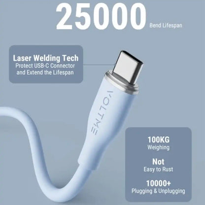 Voltme PowerLink MOSS USB-C to USB-C Cable – 100W – 1M – Blue