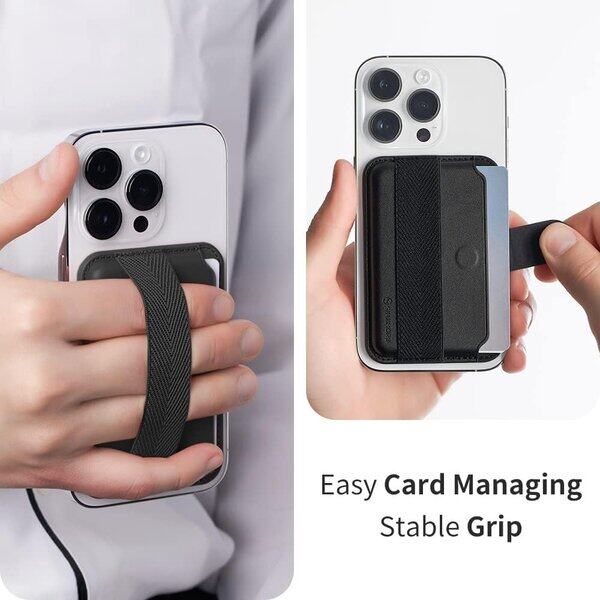 Sinjimoru M-Pull Tab Stand Magsafe Wallet Black additional product image