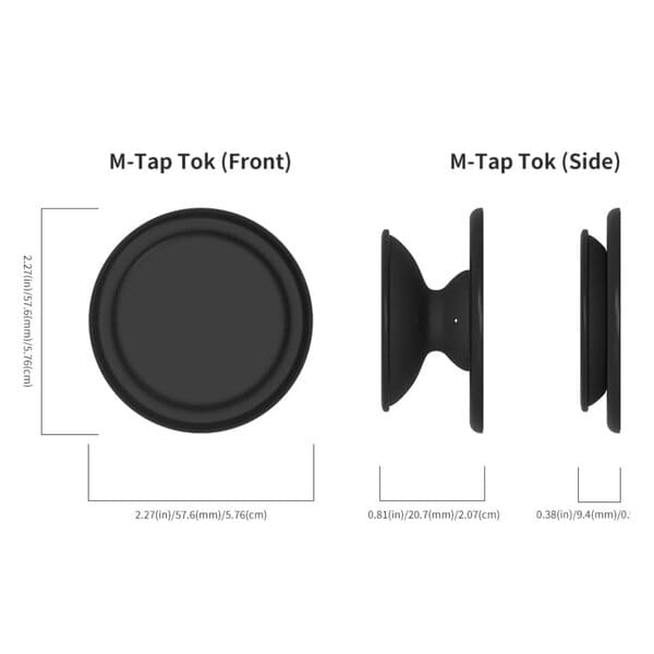 Sinjimoru M-Tap Tok Phone Grip Magnetic Silicone Black product photo