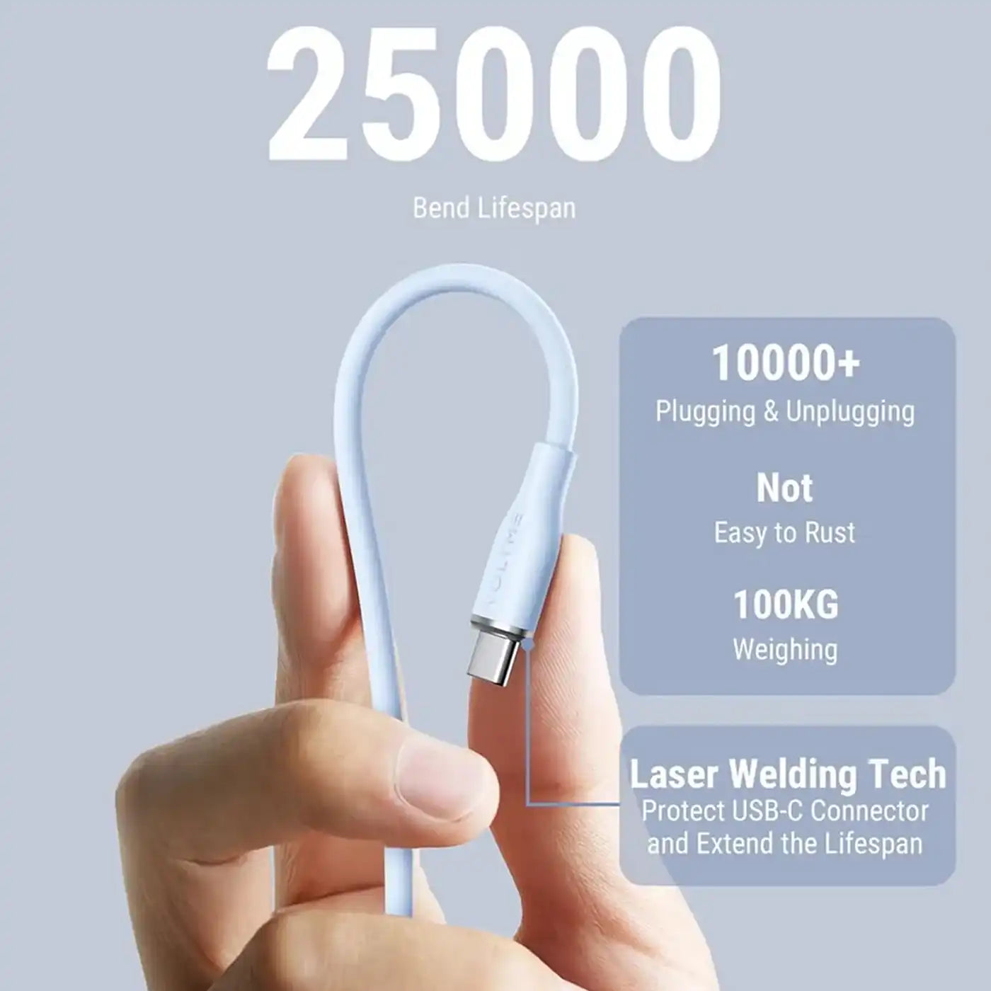 Voltme PowerLink MOSS USB-A to USB-C Cable – 60W – 1M – Blue