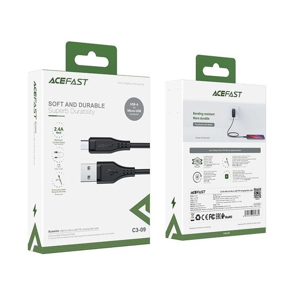Acefast C3-09 USB-A To Micro-USB Tpe Charging Data Cable Black additional product image