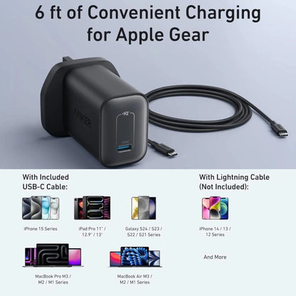 Anker Nano 100W Charger with 6ft 5A USB-C Cable Black product image