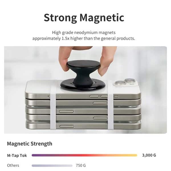 Sinjimoru M-Tap Tok Phone Grip Magnetic Silicone Sky Blue product photo