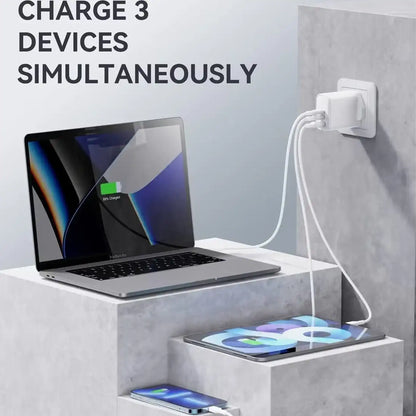 Voltme Revo 67 GaN Wall Charger – 67W – 3 Ports – White