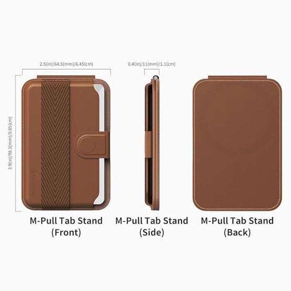 Sinjimoru M-Pull Tab Stand Magsafe Wallet Brown product image
