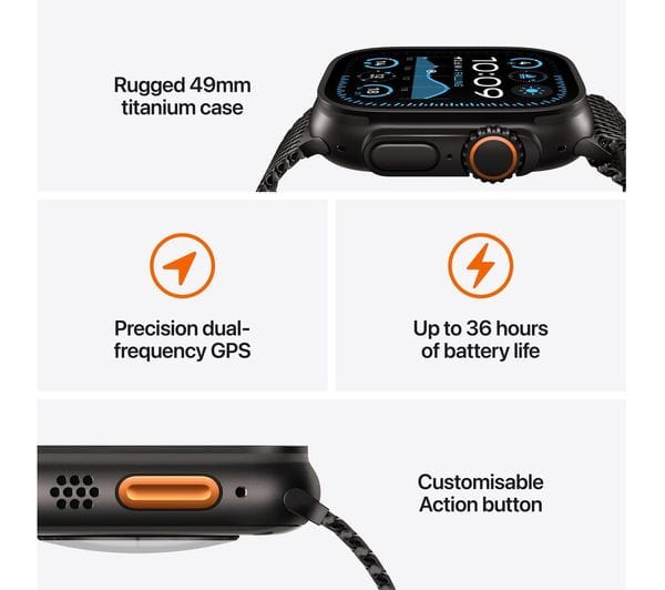 Apple Watch Ultra 2 Cellular - 49 mm Black Titanium Case with Black Ocean Band