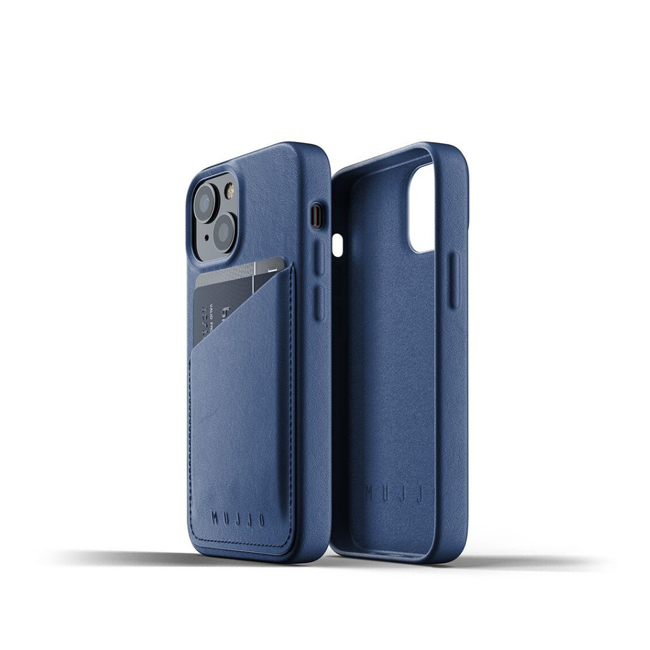 Mujjo iPhone 14 Leather Wallet Case -Blue product photo