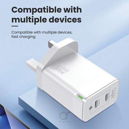 Brave 45W GaN Dual Type-C Fast Charger Smart & Safe Protection Chip Type-C to
