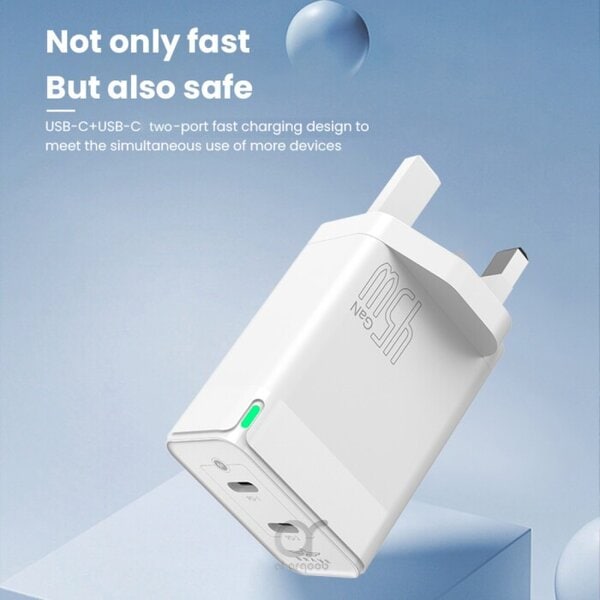 Brave 45W GaN Dual Type-C Fast Charger Smart & Safe Protection Chip Type-C to