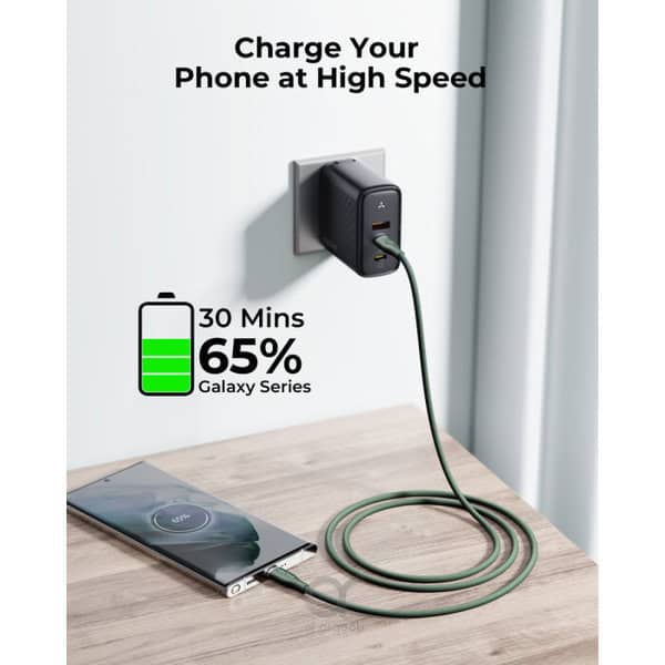 Voltme Powerlink Rugg Double Type C to Type C 3A 1 0M- Dark Green additional product image