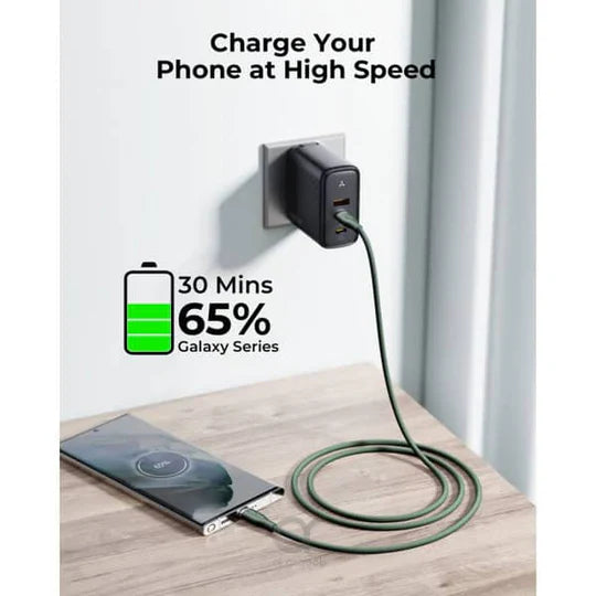 VOLTME USB C to USB C Cable - Powerlink Rugg Double Nylon Fast Charging Cord 1m - 60W