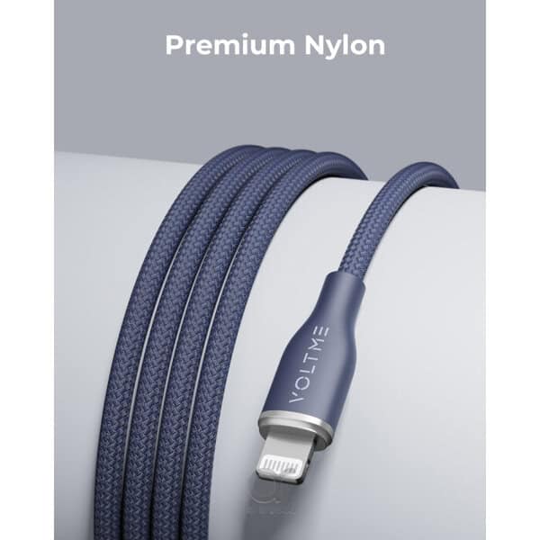 Voltme Powerlink Rugg Double Type C to Lightning 3A 1 2M Grey Blue