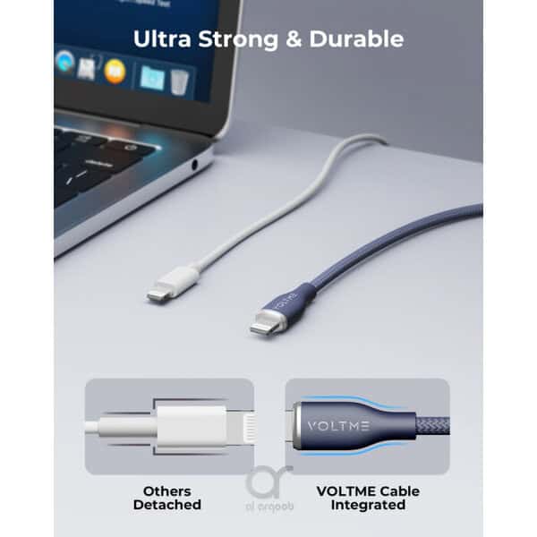 Voltme Powerlink Rugg Double Type C to Lightning 3A 1 2M Grey Blue product photo