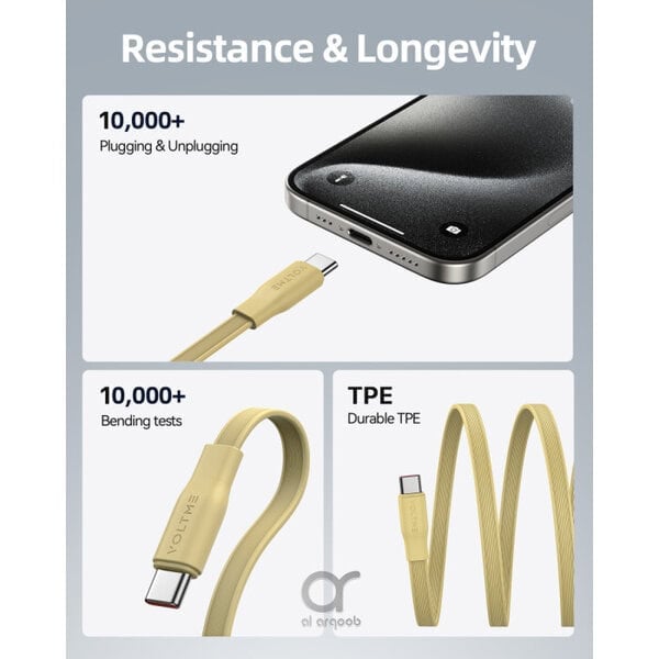 Voltme Powerlink YoYo Cable 5A 1 0M Retractable Type C to Type C -Yellow product image