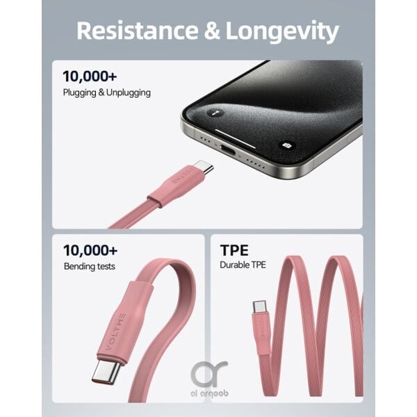 Voltme Powerlink YoYo Cable 5A 1 0M Retractable Type C to Type C -Pink product photo