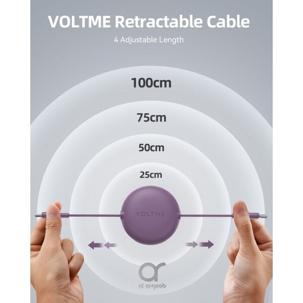 Voltme Powerlink YoYo Cable 5A 1 0M Retractable Type C to Type C -Purple product image
