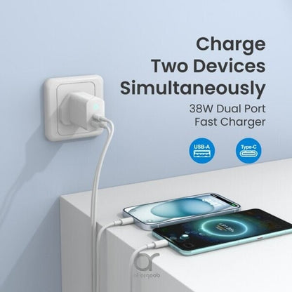 Brave 30W GaN Dual Port Fast Wall Charger Type-C + USB-A 60W Fast Type-C to C
