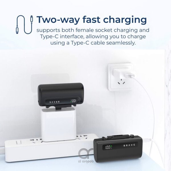 Brave 4-in-1 5000mAh Power Bank Station - Black product photo