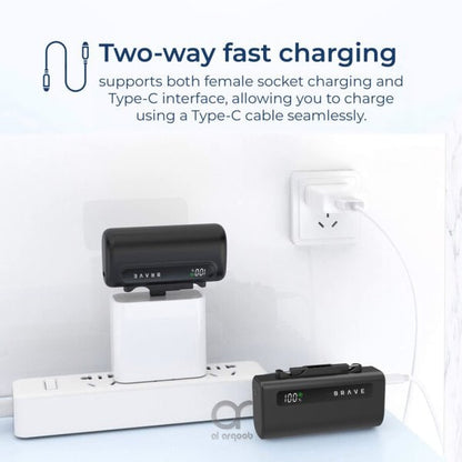 Brave 4-in-1 5000mAh Power Bank Station - Black product photo