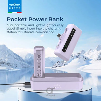 Brave 4-in-1 5000mAh Power Bank Station 22 5W USB-C Fast Charger Type-C & product photo