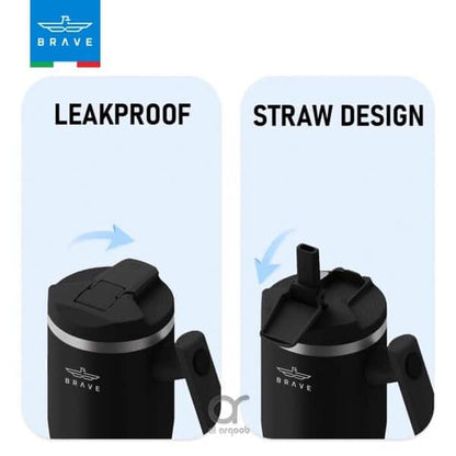 Brave Temp Guard Vacuum Insulated Travel Mug 180° Rotating Handle 24H Cold & 12H