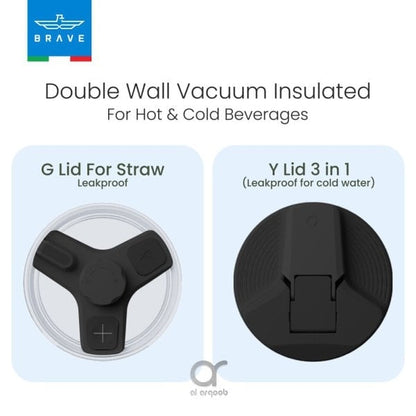 Brave Temp Guard Vacuum Insulated Travel Mug 180° Rotating Handle 24H Cold & 12H