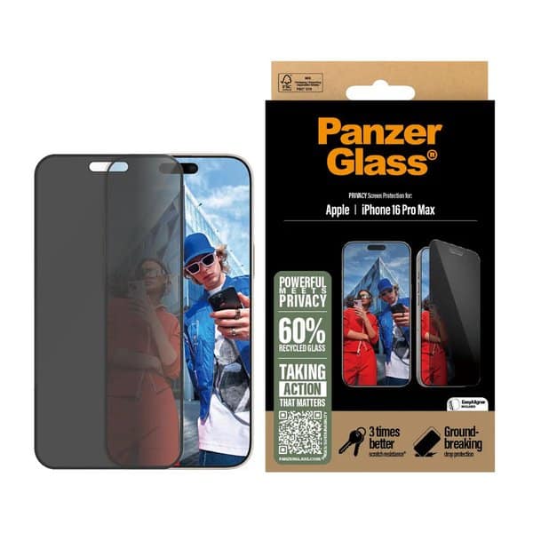 PanzerGlass Privacy Screen Protector iPhone 16 Pro Ultra-Wide Fit product photo