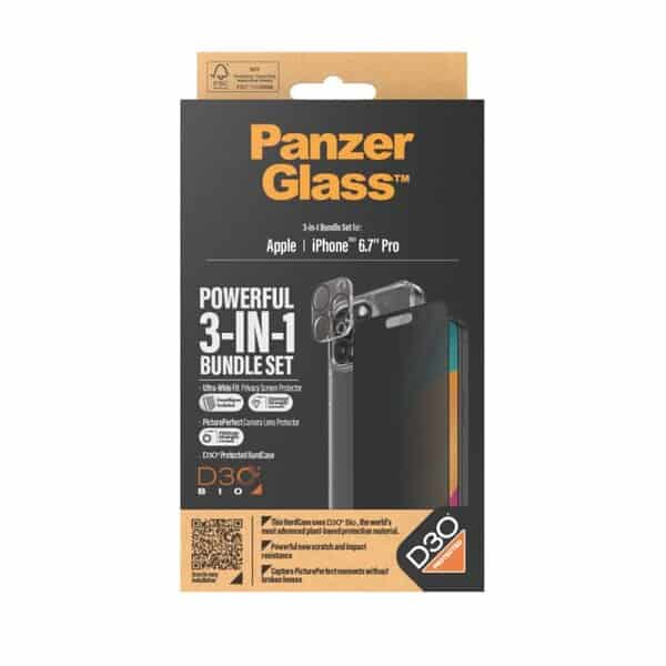PanzerGlass Protect Package Screen and Case Protector D30 iPhone 15 - Privacy