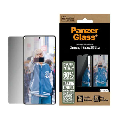 PanzerGlass Privacy Screen Protector Samsung Galaxy S25 Ultra Ultra-Wide Fit