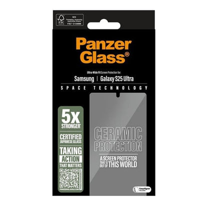 PanzerGlass® Samsung Galaxy S25 Ultra Ceramic Screen Protector Ultra-Wide Fit