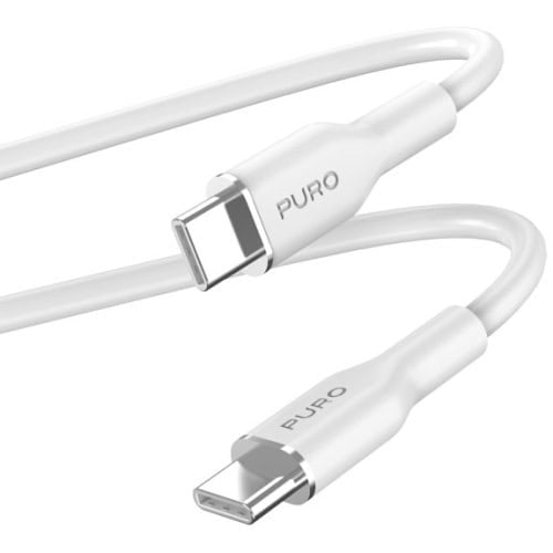 Puro Power and Data Sync Soft CAble From USB-C TO USB-C 1 5M- White product photo