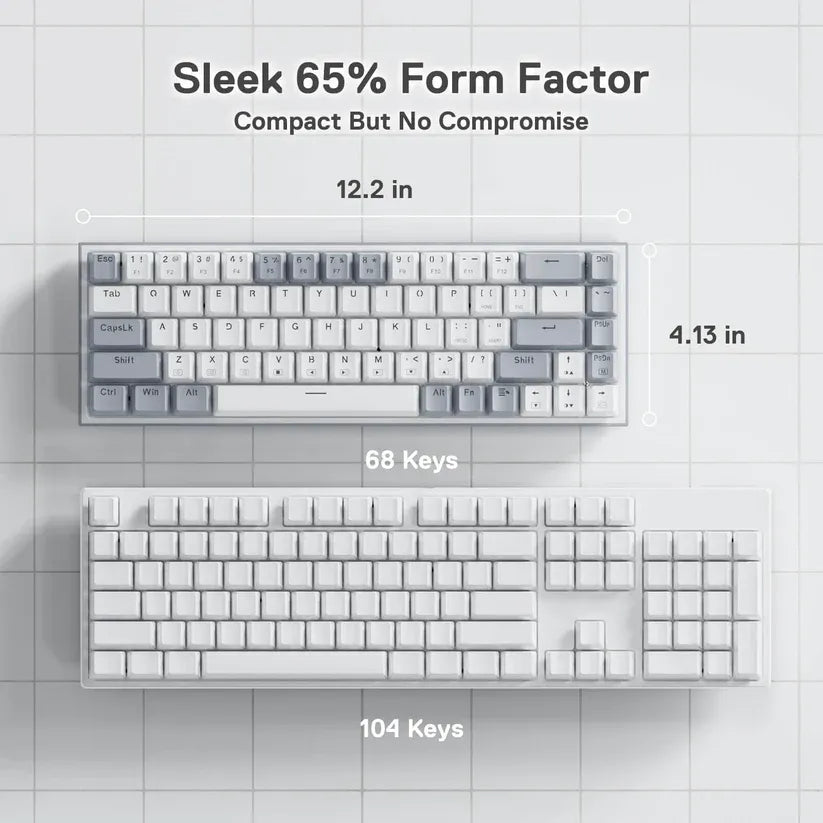 CASTOR K631 Grey 65% Wired RGB Gaming Keyboard