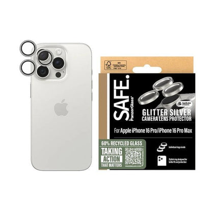 PanzerGlass® SAFE by Camera Lens Protector Glitter Silver iPhone 16 Pro 16 Pro