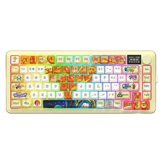 Fleckact Pro Art 3modes Connections With Lcd Screen Gasket Mounted Mechanical Keyboard