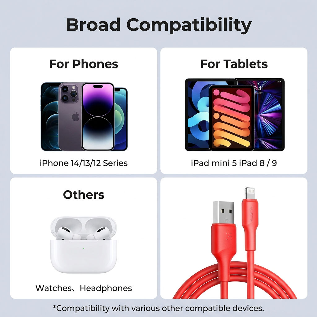 VOLTME iPhone Charger Cable 2 0M 2 4A 12W Lightning Cable for Fast Charging and High-Speed