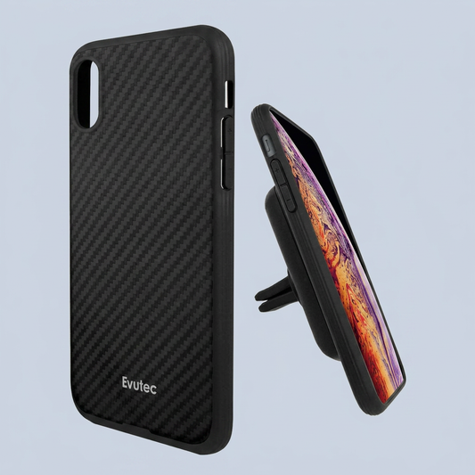 Evutec iPhone XS Max aER case cover aFIX Plus air Vent Magnetic Car mount - Karbon Black