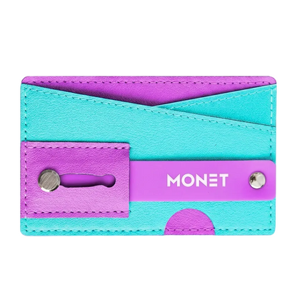Monet Ultra Grip 3-in-1 Smartphone Wallet and Card Holder Kickstand - Cyan Purple