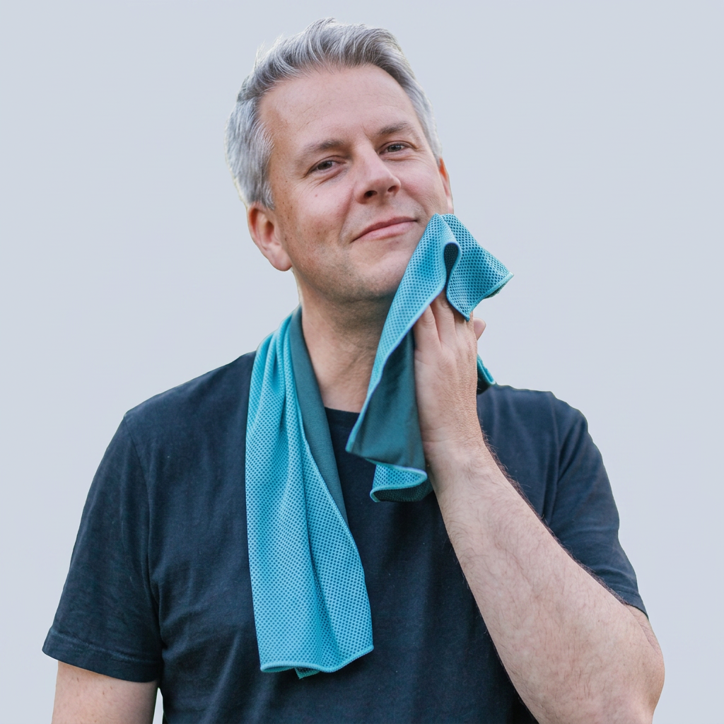 ICE TOWEL Innovative Cooling technology Light Weight - Blue side view
