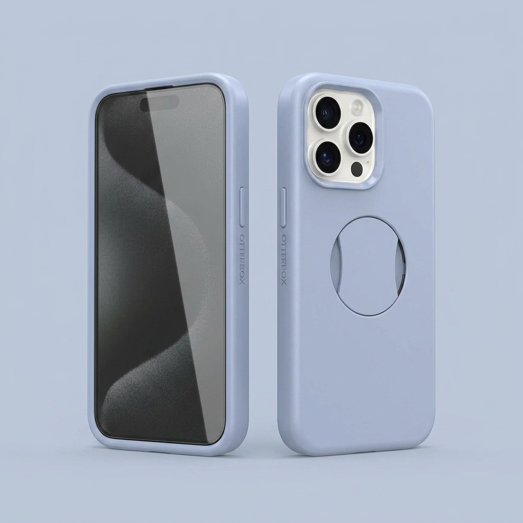OtterBox iPhone 15 Pro Max OtterGrip Symmetry series Case - Blue back view