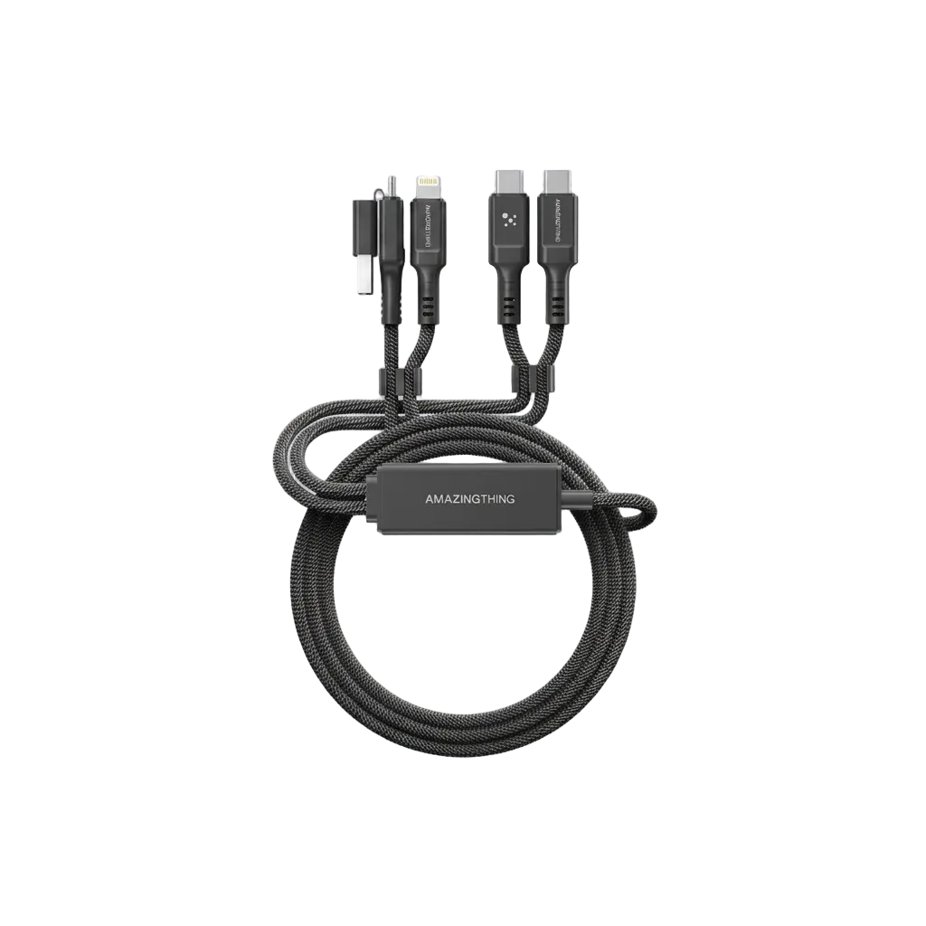 AmazingThing USB-A + USB-C to USB-C + USB-C 4-in-1 PD 100W 1 5m - Black charger