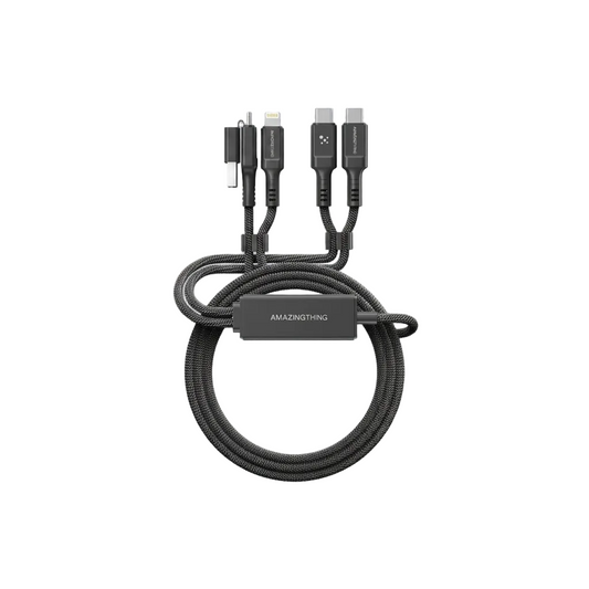 AmazingThing USB-A + USB-C to USB-C + USB-C 4-in-1 PD 100W 1 5m - Black charger